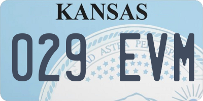 KS license plate 029EVM
