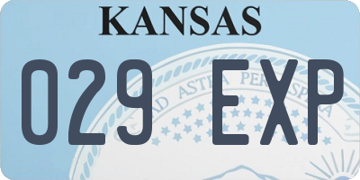 KS license plate 029EXP