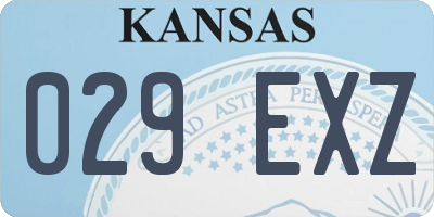 KS license plate 029EXZ