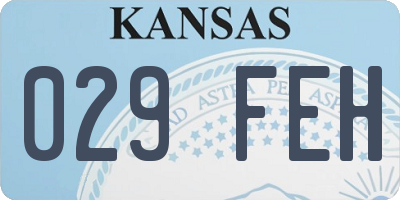 KS license plate 029FEH