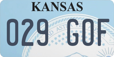 KS license plate 029GOF