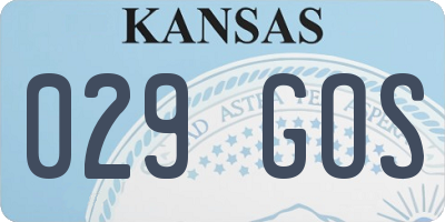 KS license plate 029GOS
