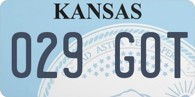 KS license plate 029GOT