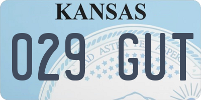 KS license plate 029GUT