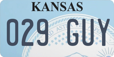 KS license plate 029GUY