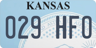 KS license plate 029HFO