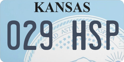 KS license plate 029HSP