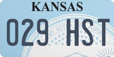 KS license plate 029HST