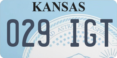 KS license plate 029IGT