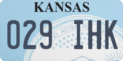 KS license plate 029IHK