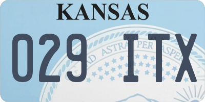 KS license plate 029ITX