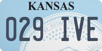 KS license plate 029IVE