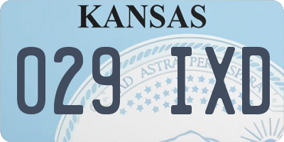 KS license plate 029IXD