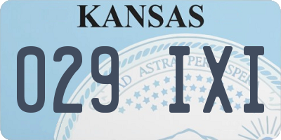 KS license plate 029IXI