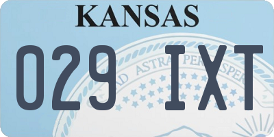 KS license plate 029IXT