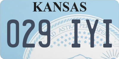 KS license plate 029IYI