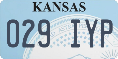 KS license plate 029IYP
