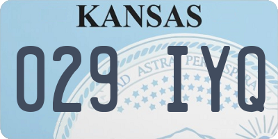 KS license plate 029IYQ