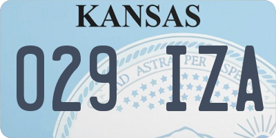 KS license plate 029IZA
