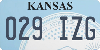 KS license plate 029IZG