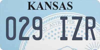 KS license plate 029IZR
