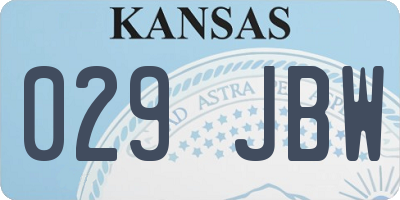 KS license plate 029JBW