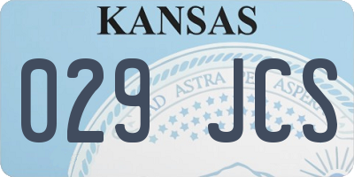 KS license plate 029JCS
