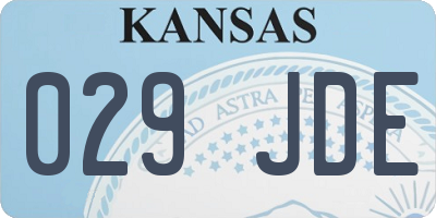 KS license plate 029JDE