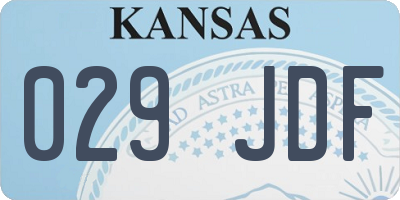 KS license plate 029JDF