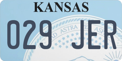 KS license plate 029JER