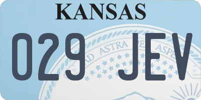 KS license plate 029JEV