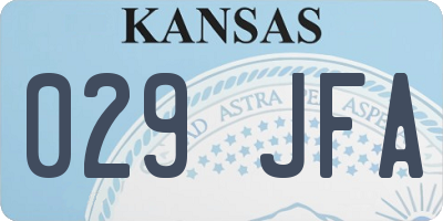 KS license plate 029JFA