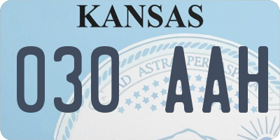 KS license plate 030AAH