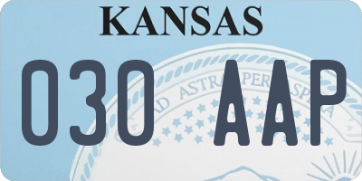 KS license plate 030AAP