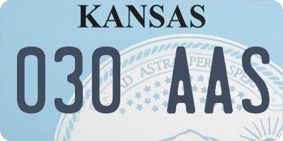 KS license plate 030AAS