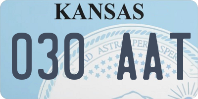 KS license plate 030AAT