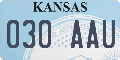 KS license plate 030AAU