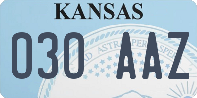 KS license plate 030AAZ