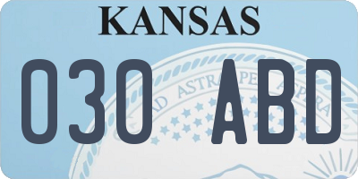 KS license plate 030ABD