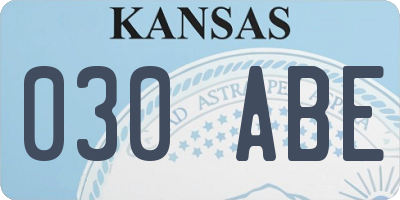 KS license plate 030ABE