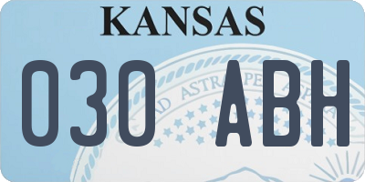 KS license plate 030ABH