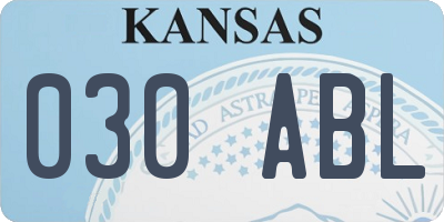 KS license plate 030ABL