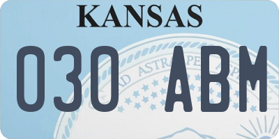 KS license plate 030ABM