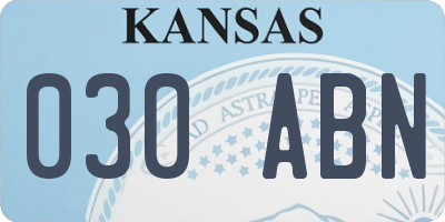 KS license plate 030ABN