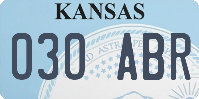KS license plate 030ABR