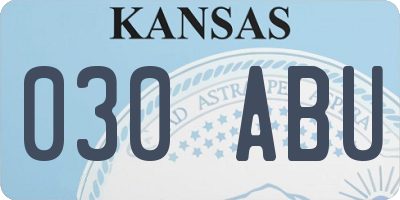 KS license plate 030ABU