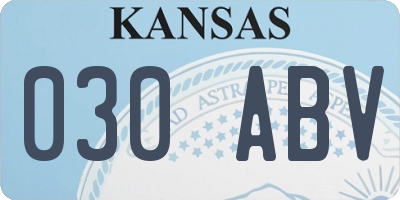 KS license plate 030ABV