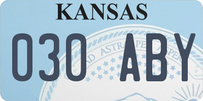 KS license plate 030ABY