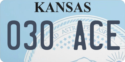 KS license plate 030ACE