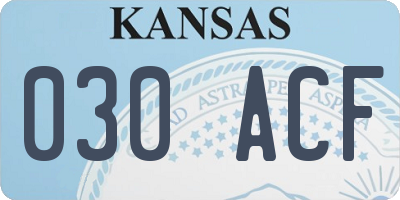 KS license plate 030ACF